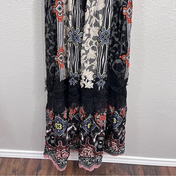 NEW ANTHROPOLOGIE BHANUNI BY JYOTI SLEEVELESS BLACK FLORAL MAXI DRESS SIZE 8 - Picture 5 of 14